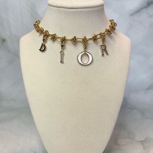 Dior Gold Necklace with Letter Charms